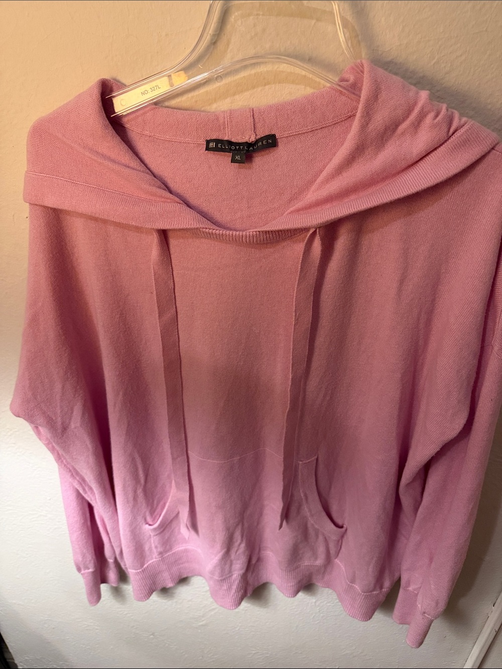 Elliott Lauren Pink Hooded Knit Sweater